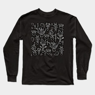 Potted Plant Pattern Long Sleeve T-Shirt
